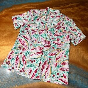 Vintage Levi's Multicolor Floral Button down Shirt size 10 made in USA